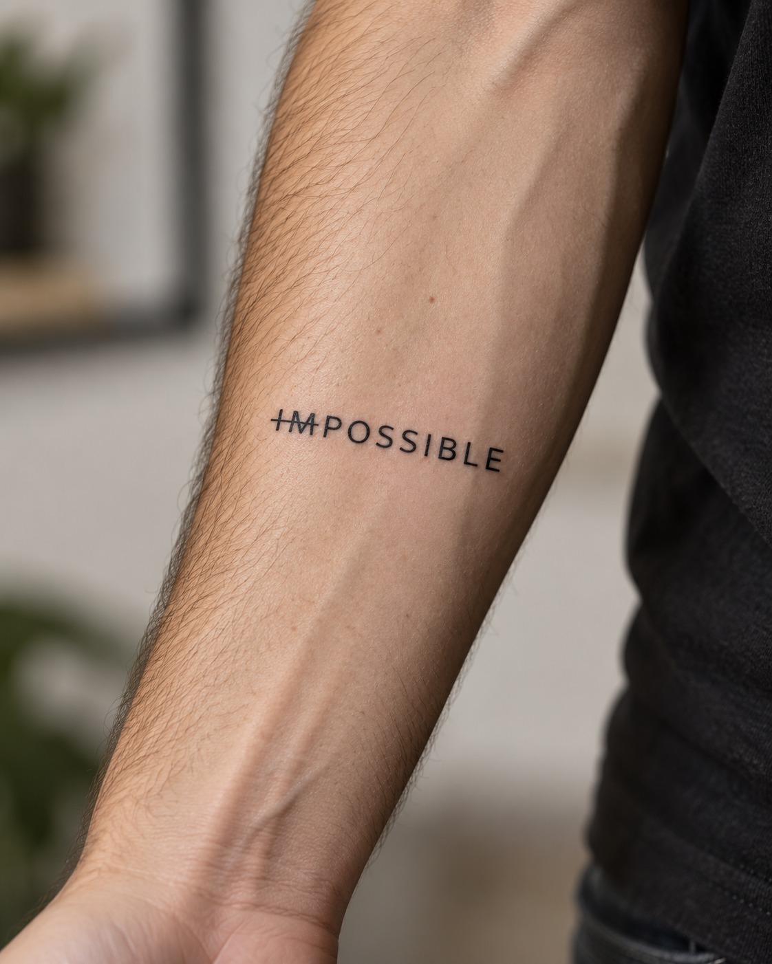 Impossible semi-permanent tattoo shown on skin